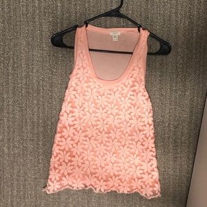 J.Crew Floral Lace Overlay Tank